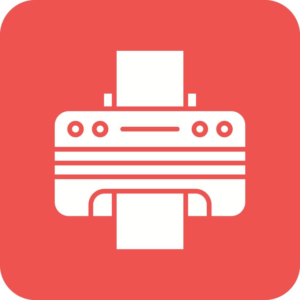 Printer Glyph Round Corner Background Icon vector