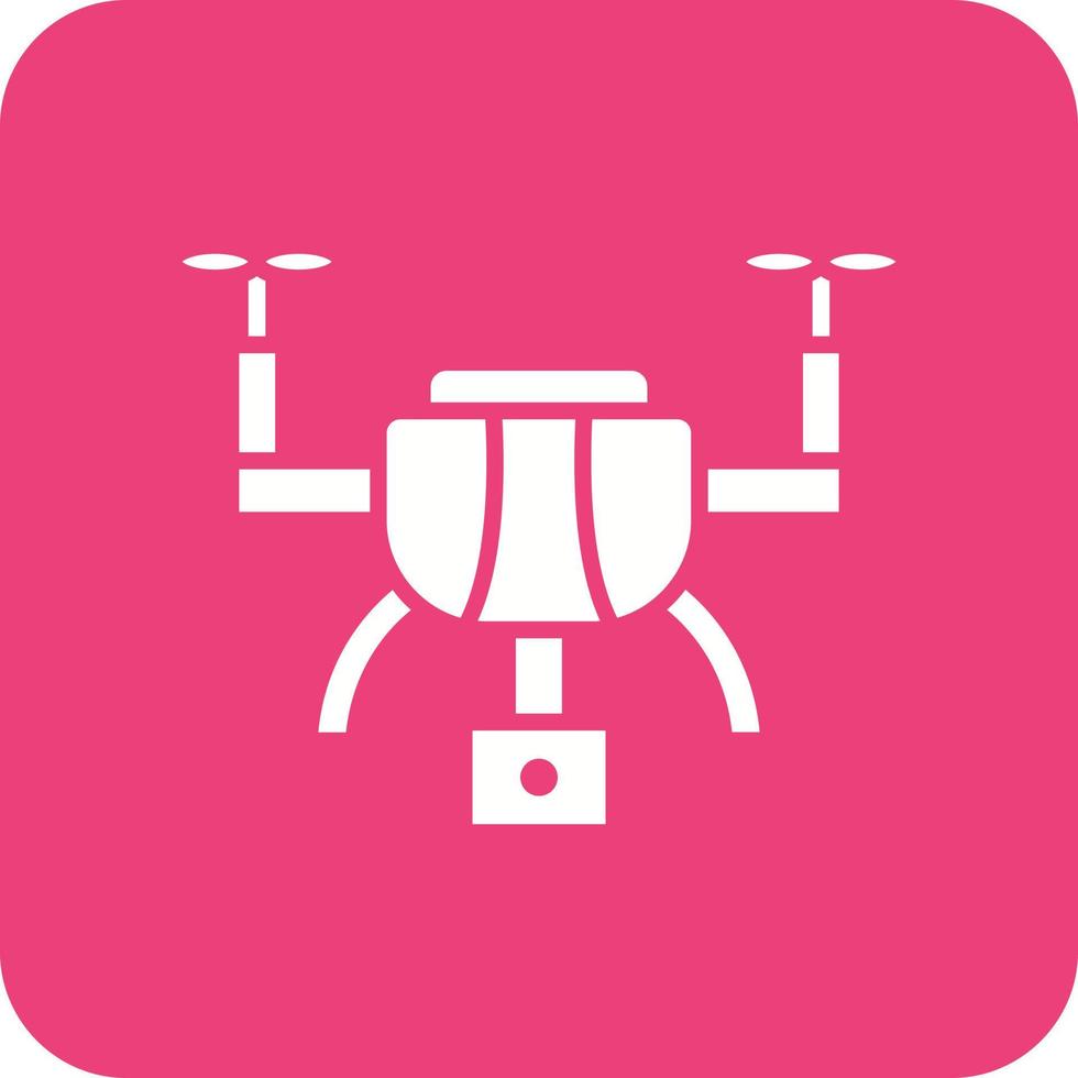 Drone Camera Glyph Round Corner Background Icon vector