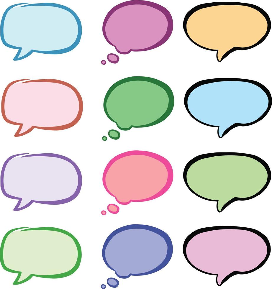 Huge cartoon speech bubble set. High  illustration vector