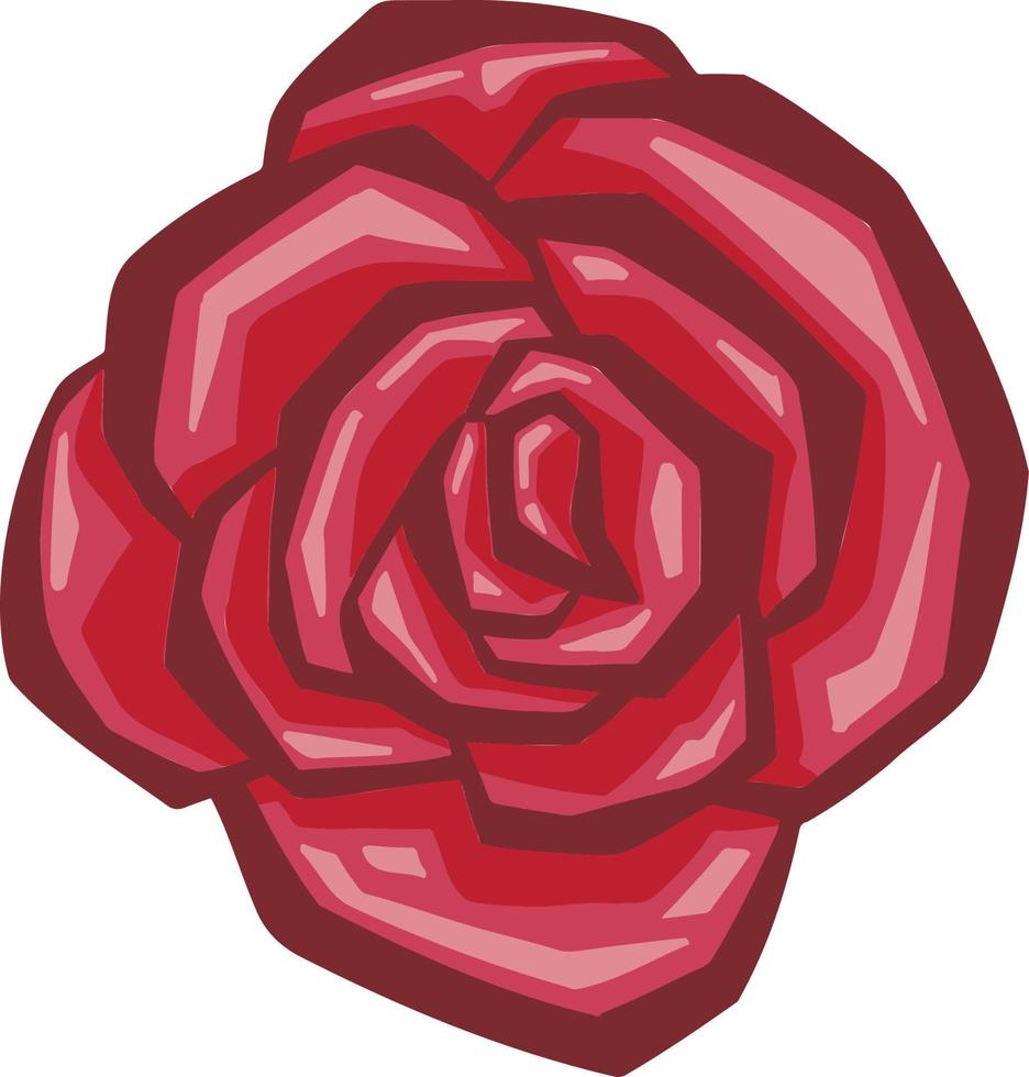 Rose symbol icon line silhouette vector