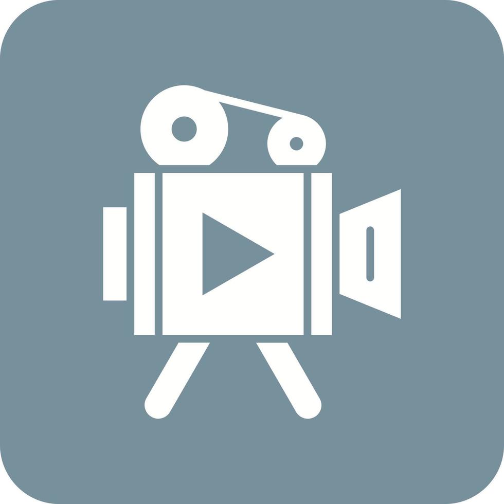 Video Camera Glyph Round Corner Background Icon vector