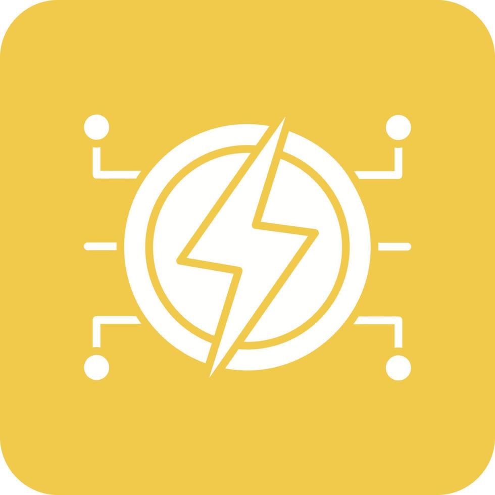 Smart Energy Glyph Round Corner Background Icon vector