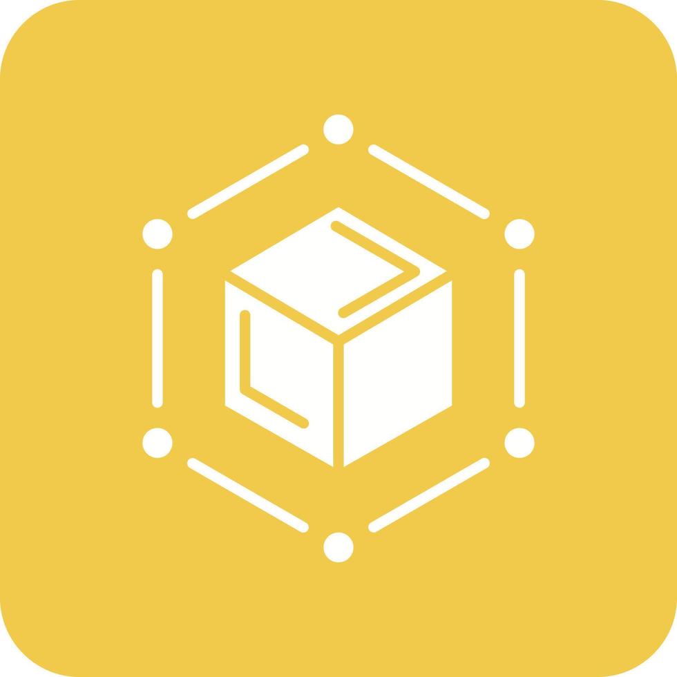Blockchain Glyph Round Corner Background Icon vector