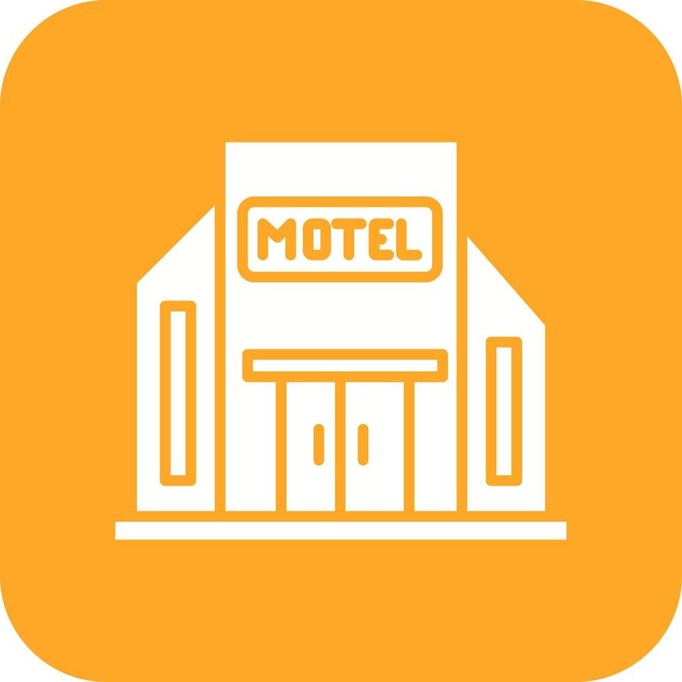 Motel Glyph Round Corner Background Icon vector
