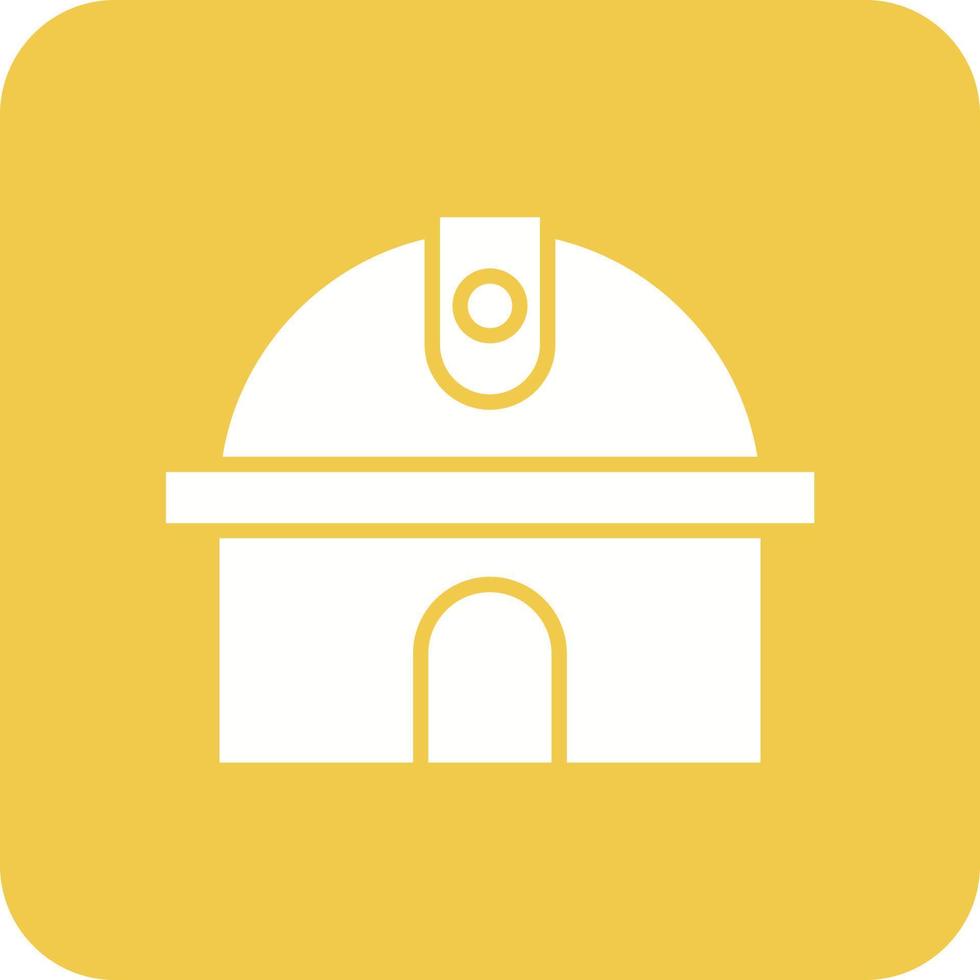 Observatory Glyph Round Corner Background Icon vector