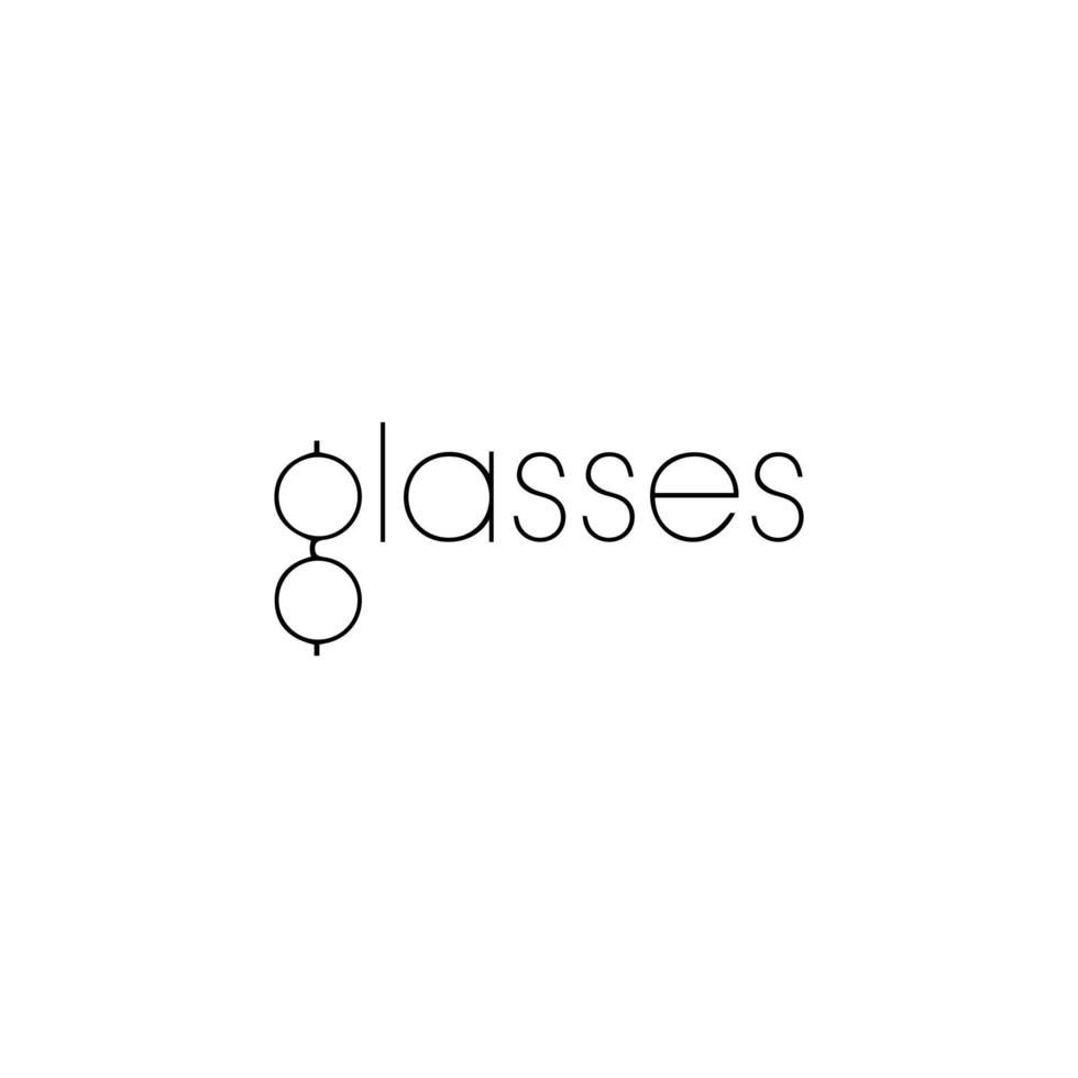 The glasses logo vector typography