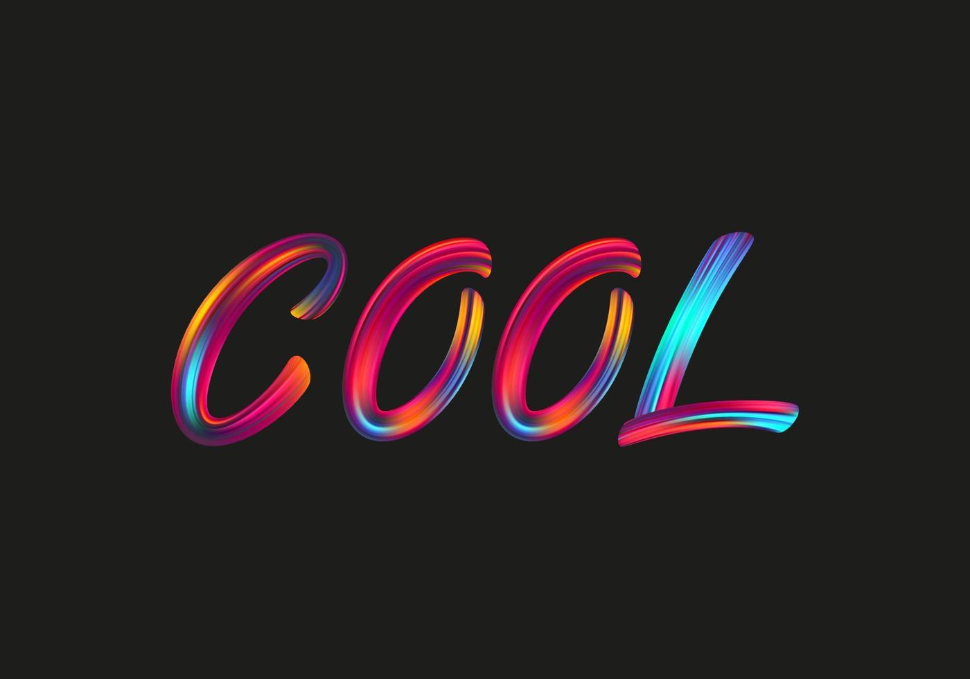 Cool lettering on black background vector