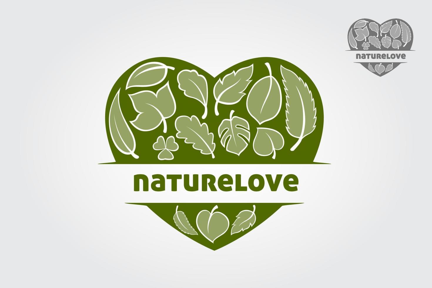 Nature love vector logo template. Professional Logo Design Template, An Excellent Logo Template for your Company. The Logo can be used with many kind of Business.