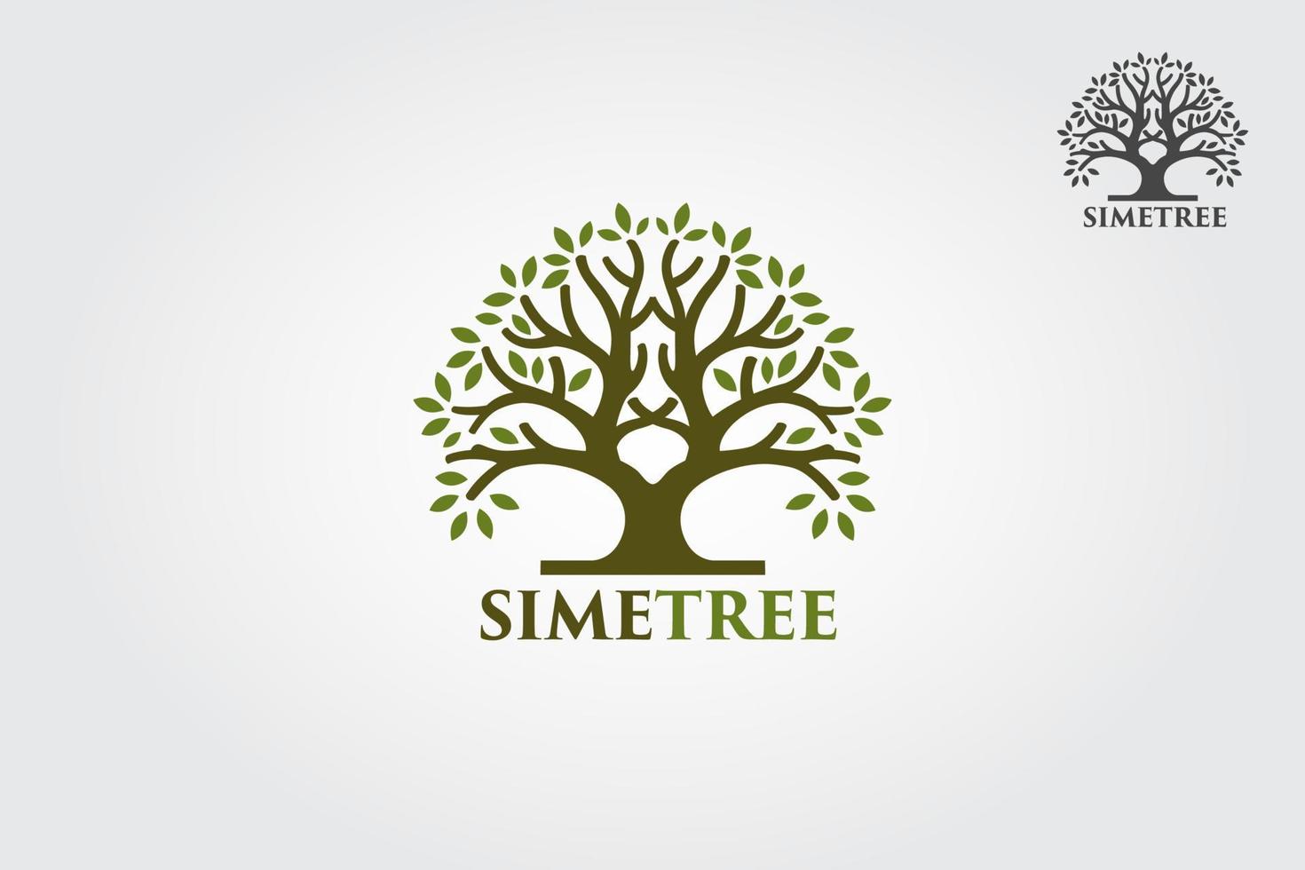 ilustración del logotipo de simetree. silueta vectorial de un árbol. vector