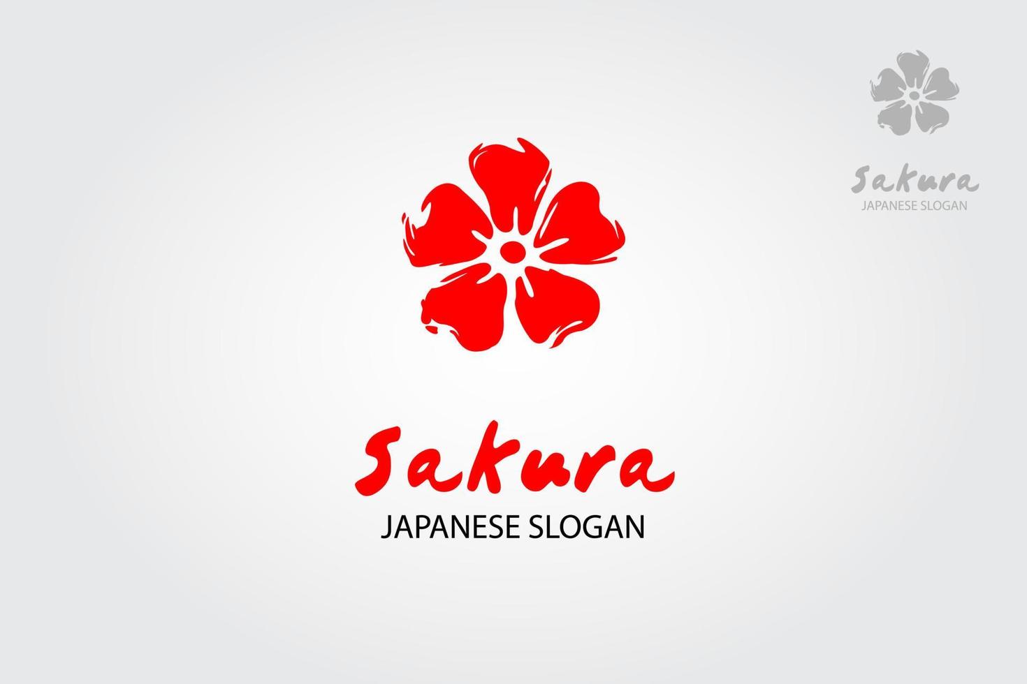 Sakura Japanese Logo Template. This is a minimalist modern logo featuring a floral. It would be match for a variety of businesses, especially those  to cosmetics, ecology, health, flowers, and others. vector