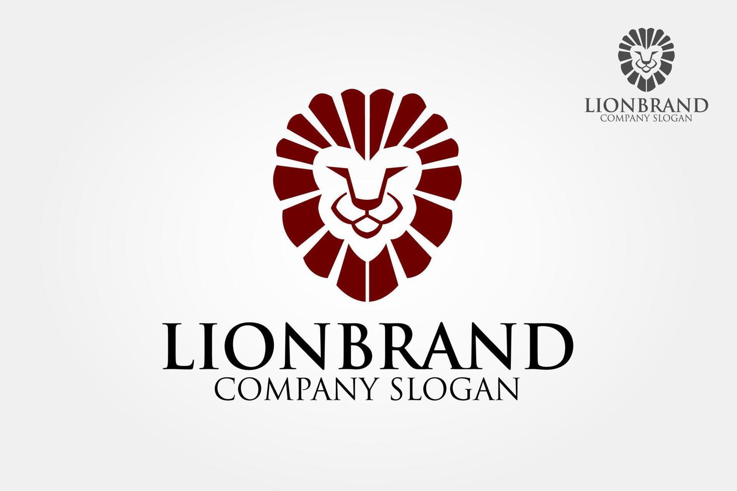 Lion face logo emblem template for business. This logo design for all creative business. Vector logo illustration.