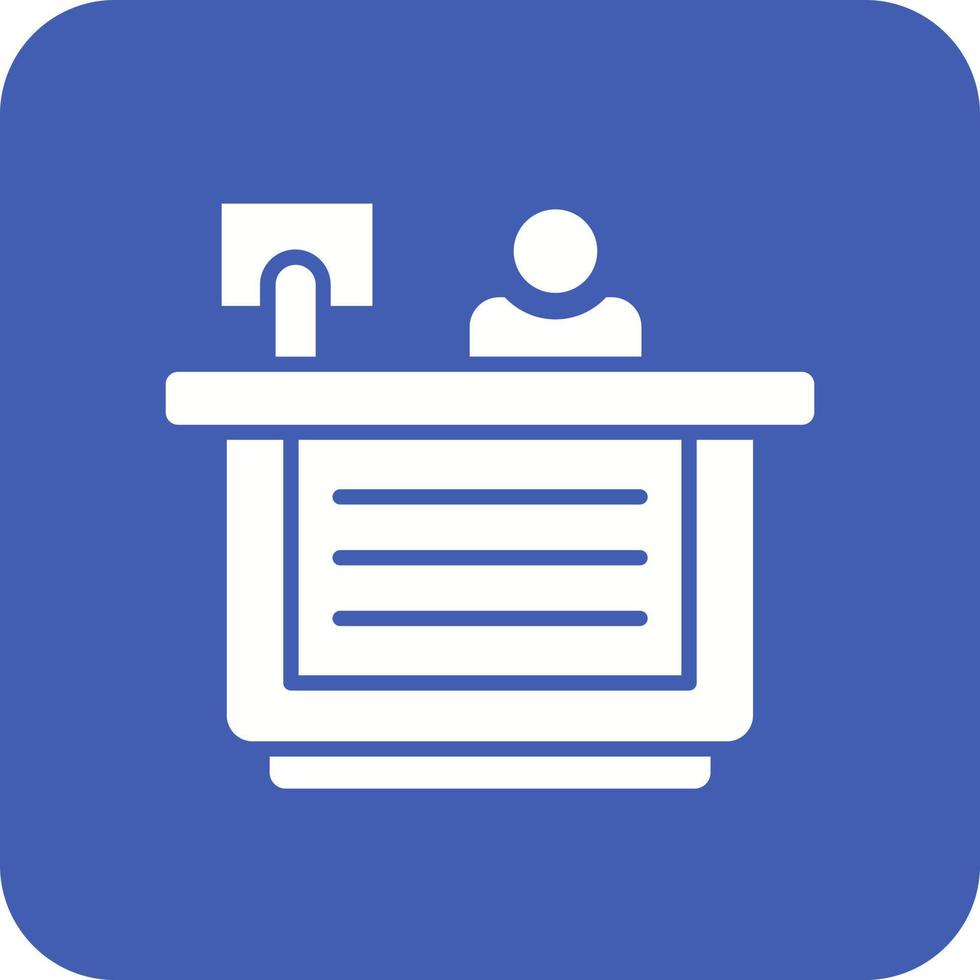 Reception Glyph Round Corner Background Icon vector