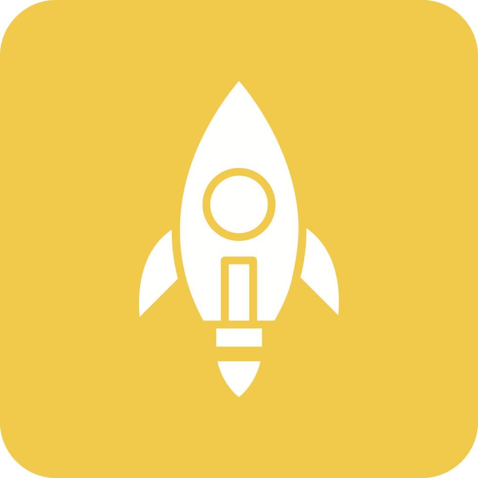 Rocket Glyph Round Corner Background Icon vector