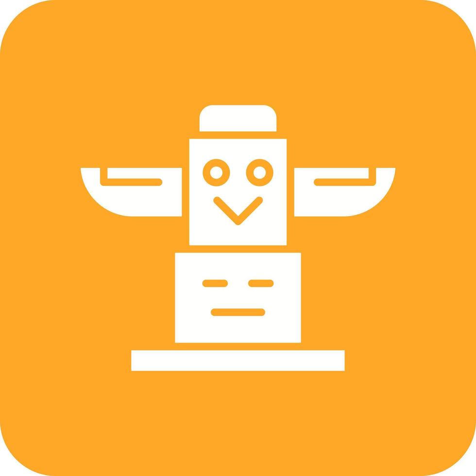 Totem Glyph Round Corner Background Icon vector