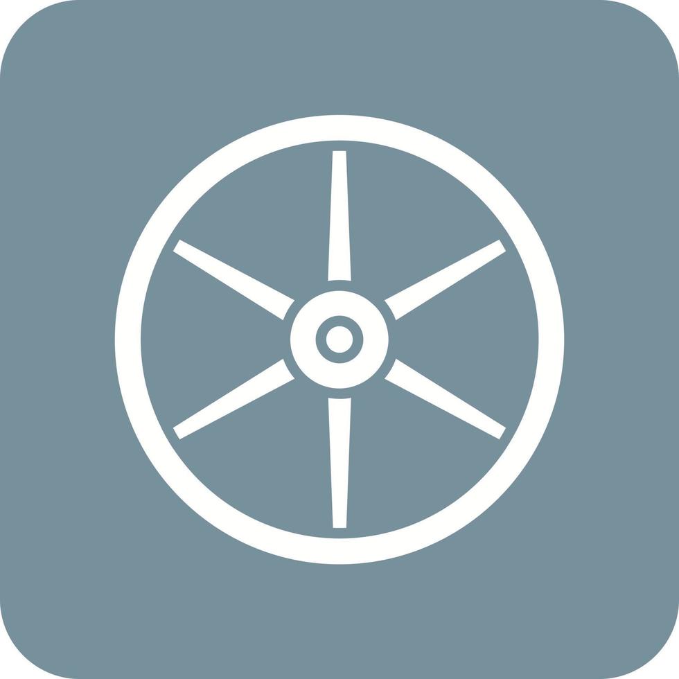 Wooden Wheel Glyph Round Corner Background Icon vector