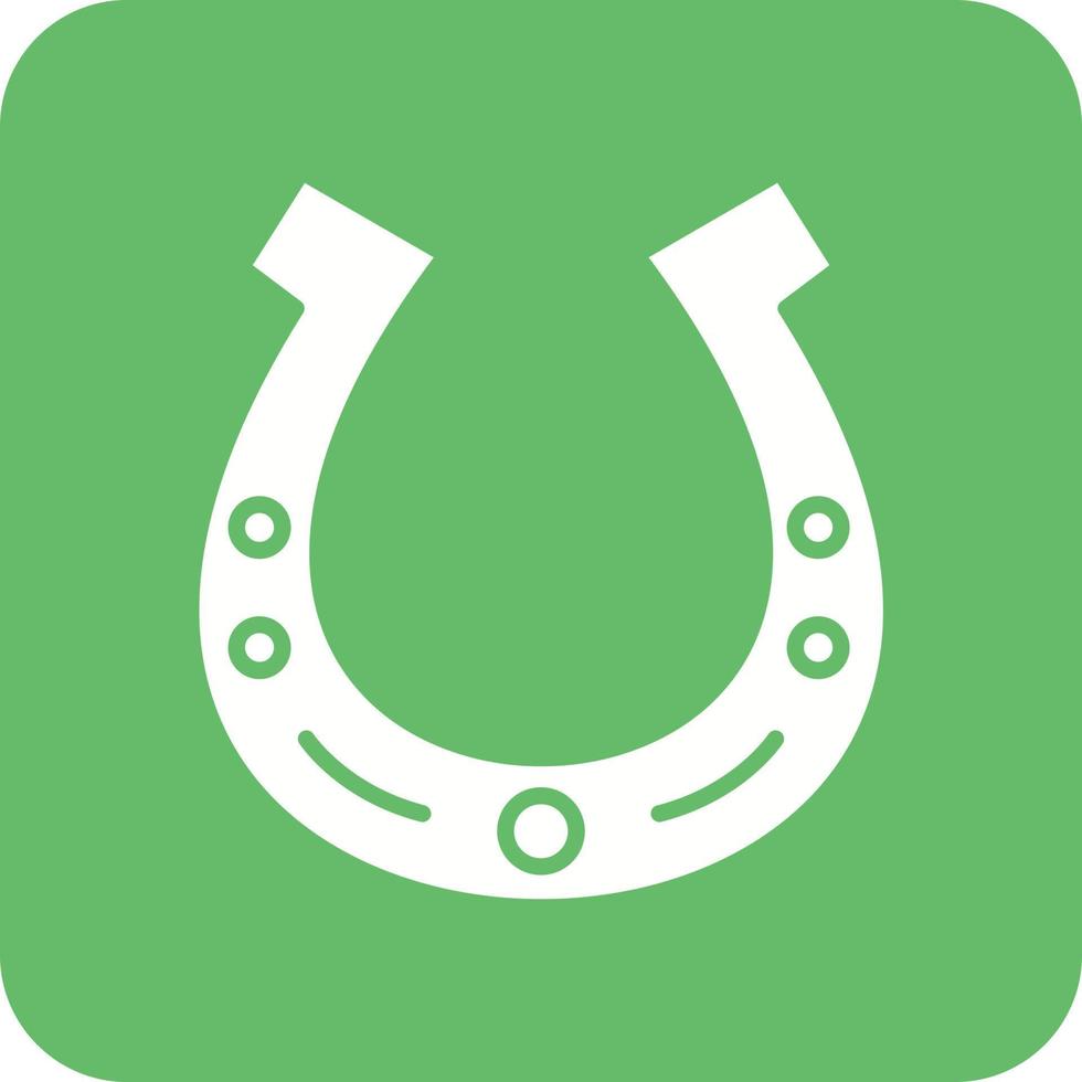 Horseshoe Glyph Round Corner Background Icon vector