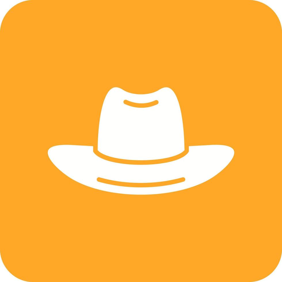 Cowboy Hat Glyph Round Corner Background Icon vector