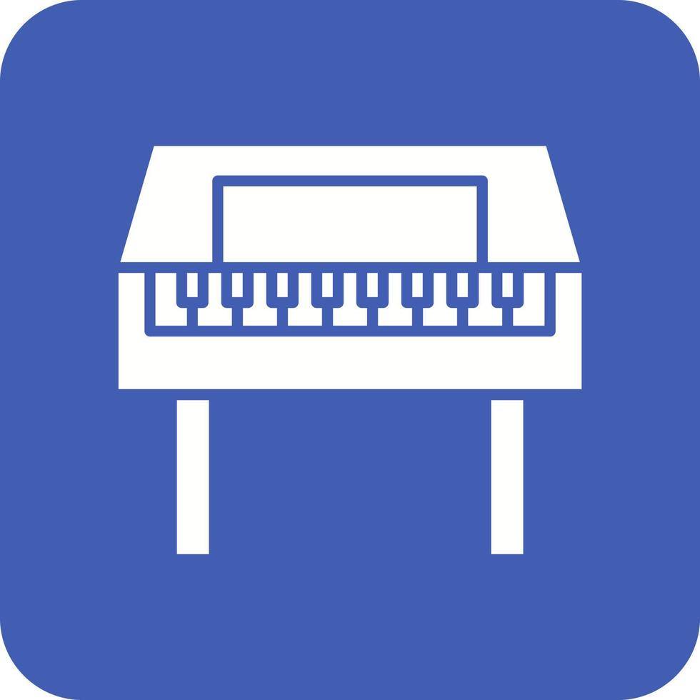 Wooden Piano Glyph Round Corner Background Icon vector