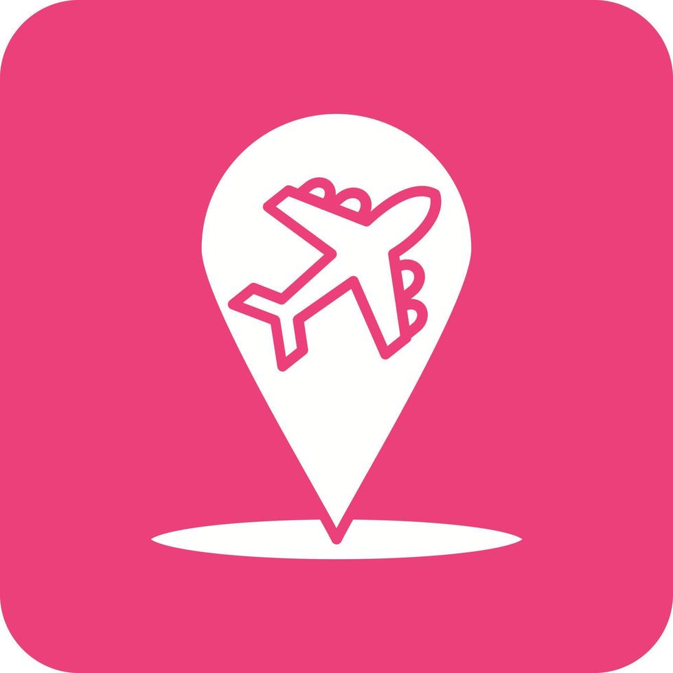Flight Location Glyph Round Corner Background Icon vector