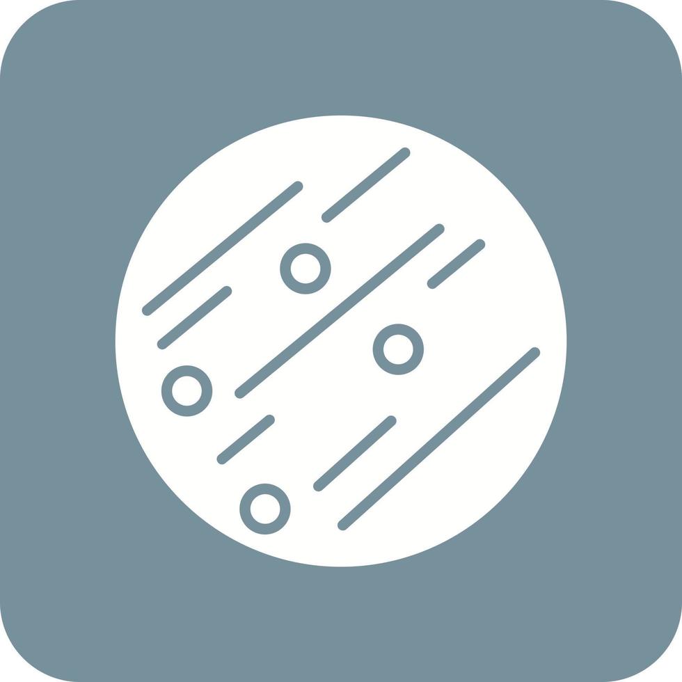 Jupiter Glyph Round Corner Background Icon vector