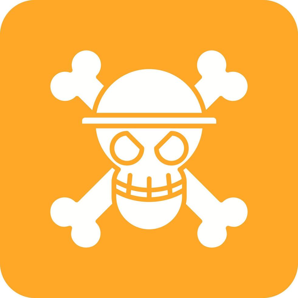 icono de fondo de esquina redonda de glifo de mono pirata vector