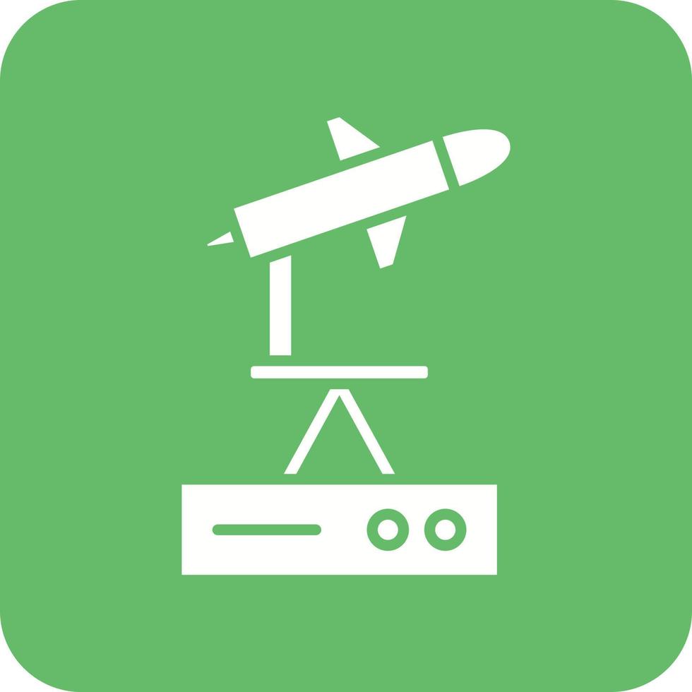 Space Catapult Glyph Round Corner Background Icon vector