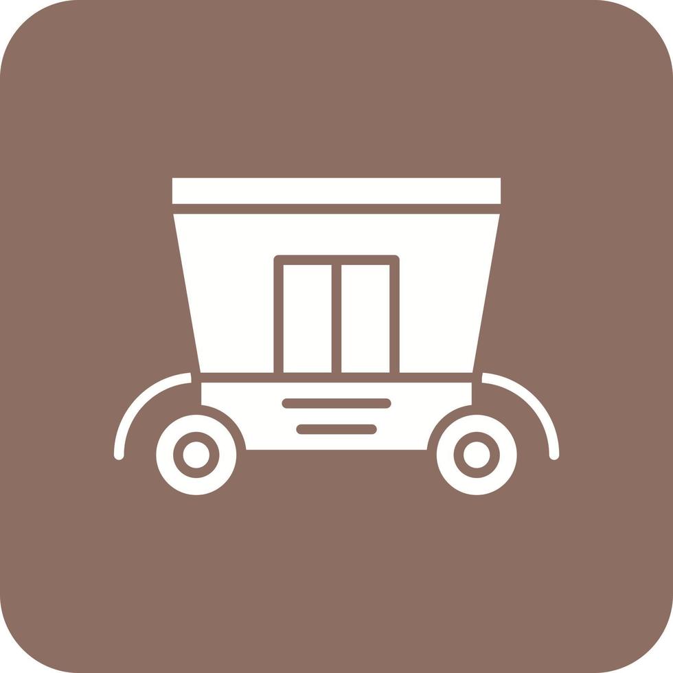 Carriage Glyph Round Corner Background Icon vector
