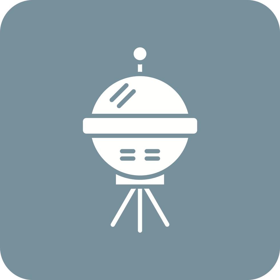 Space Probe Glyph Round Corner Background Icon vector