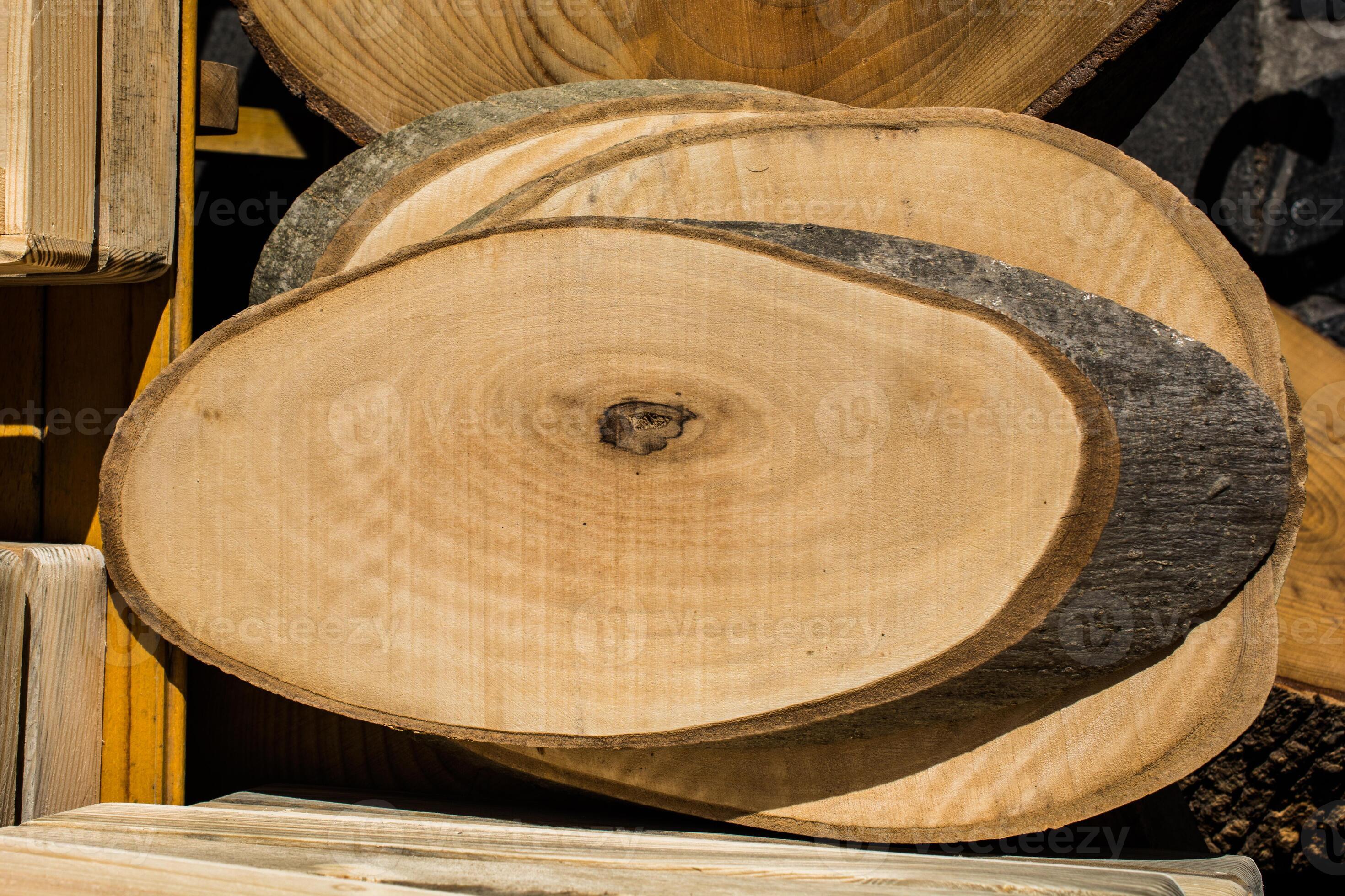 Wood Log cut in round thin pieces 16010201 Stock Photo at Vecteezy