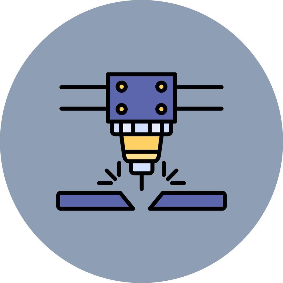 Laser Cutting Machine Creative Icon Design vector