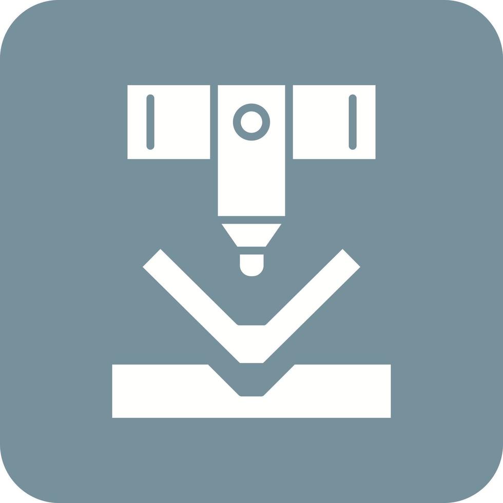 Bending Machine Glyph Round Corner Background Icon vector