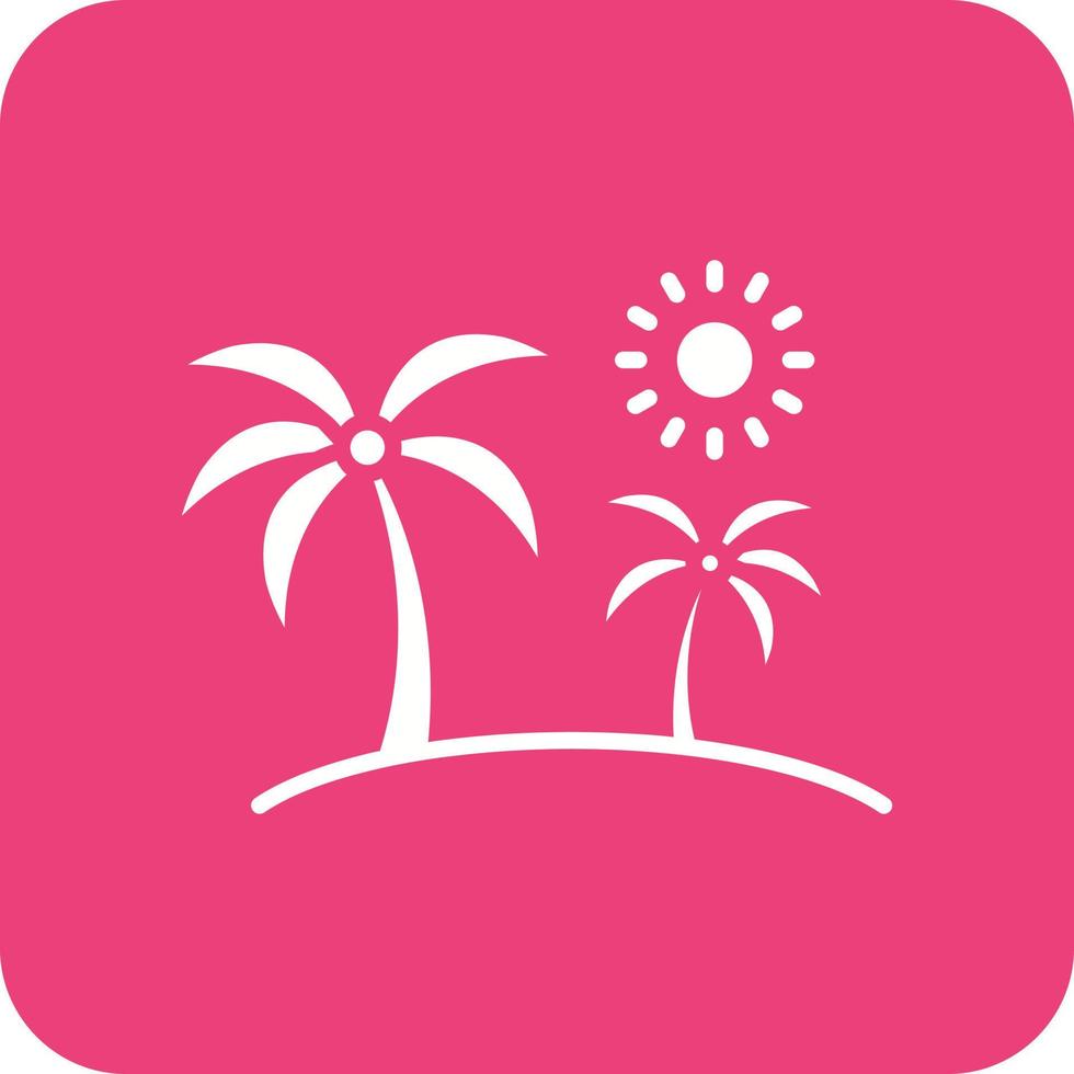 Island Glyph Round Corner Background Icon vector
