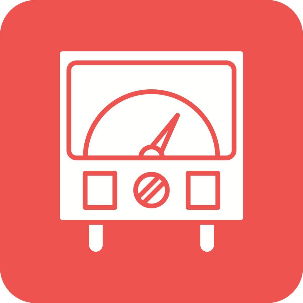 Ammeter Glyph Round Corner Background Icon vector
