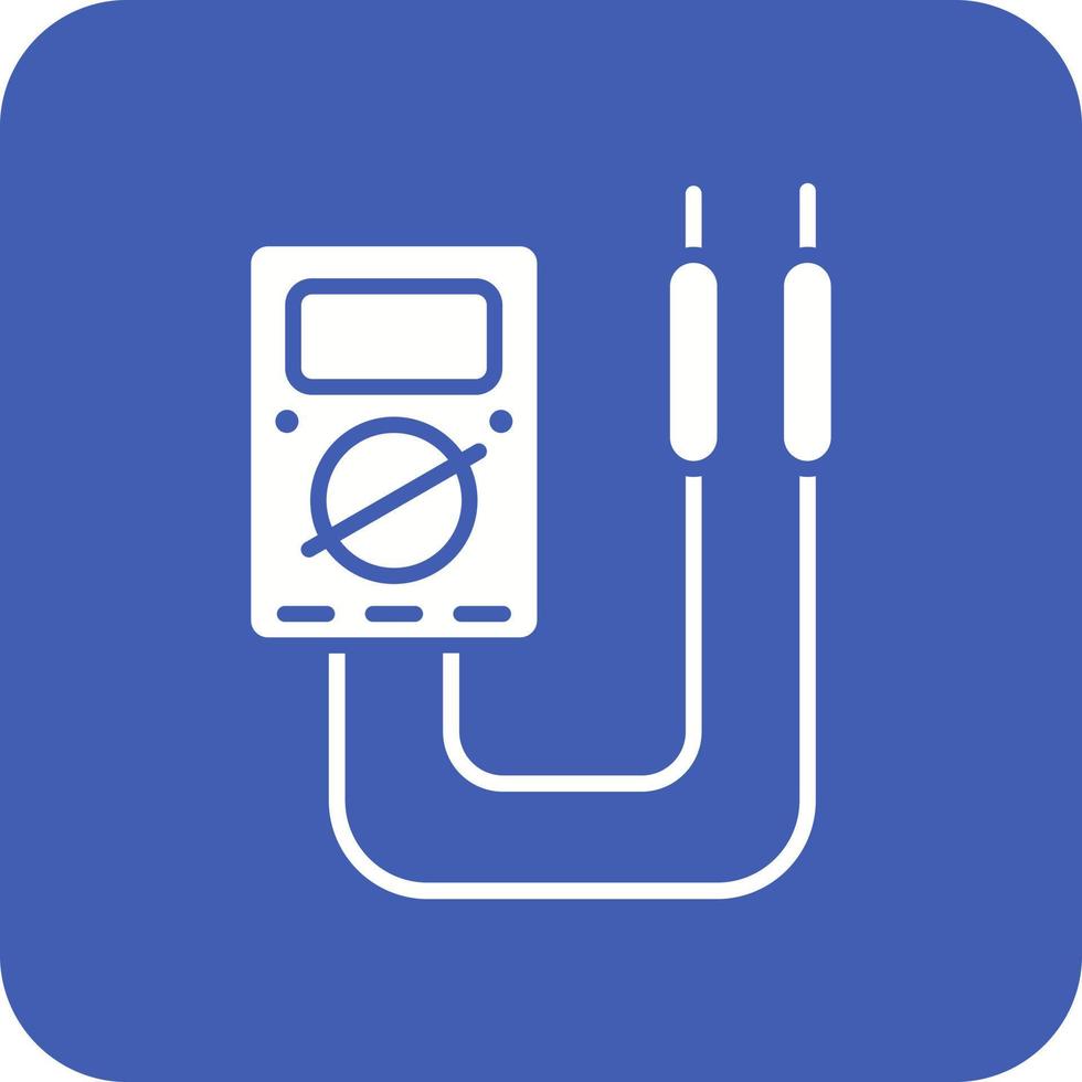 Multimeter Glyph Round Corner Background Icon vector