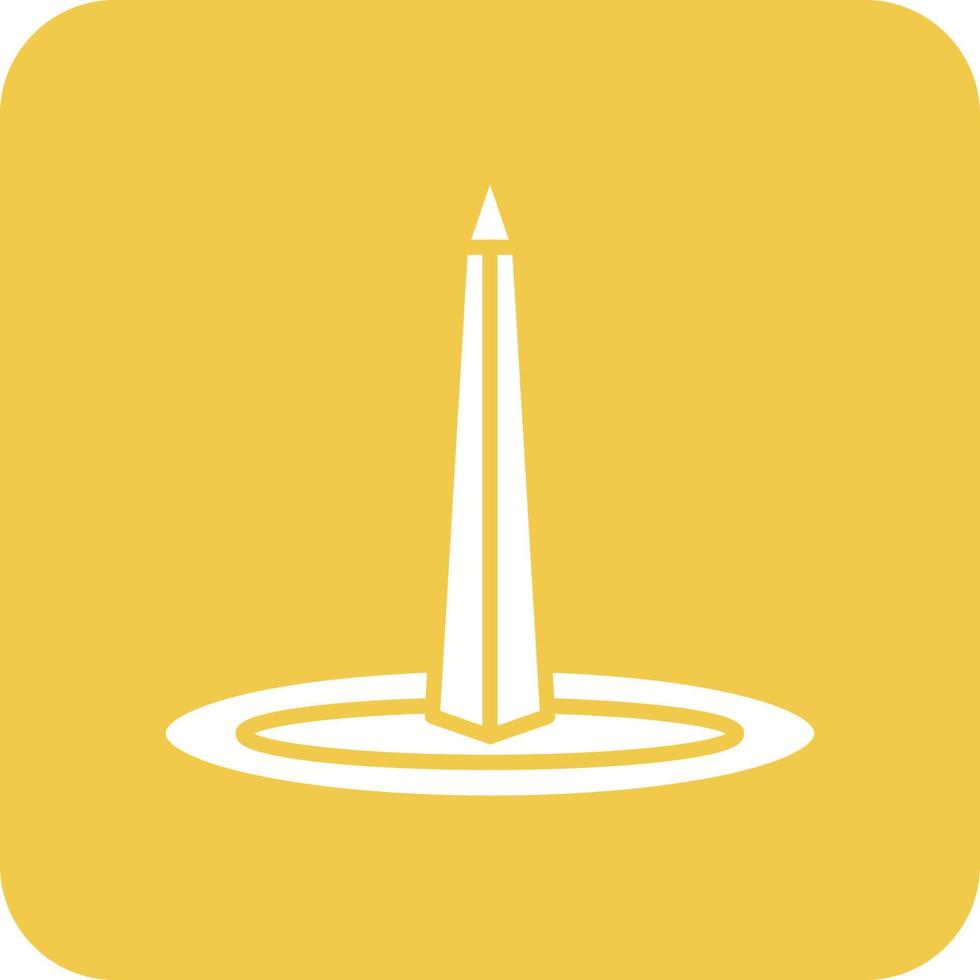 Obelisk Of Buenos Aires Glyph Round Corner Background Icon vector
