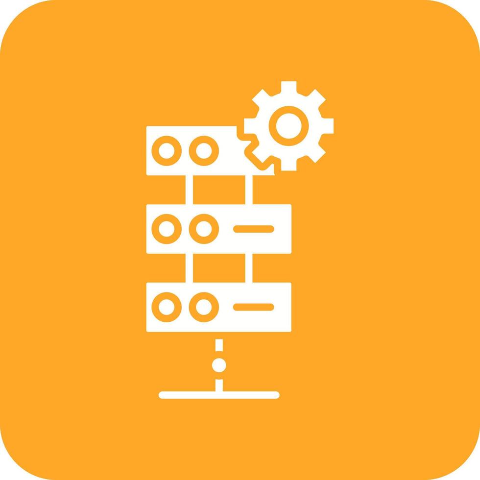 Industry Server Glyph Round Corner Background Icon vector