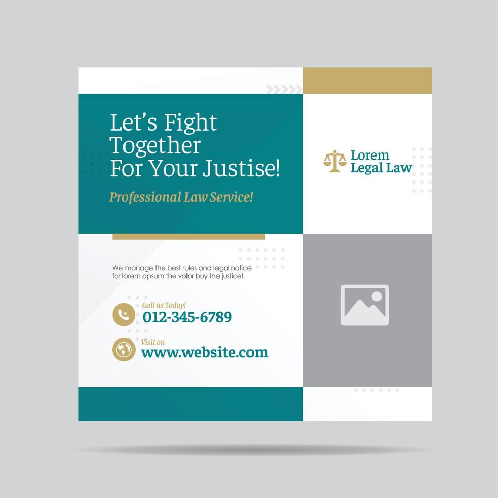 Law firm Social Media Post Design or Law and Justice Web Banner Design or Legal web template vector