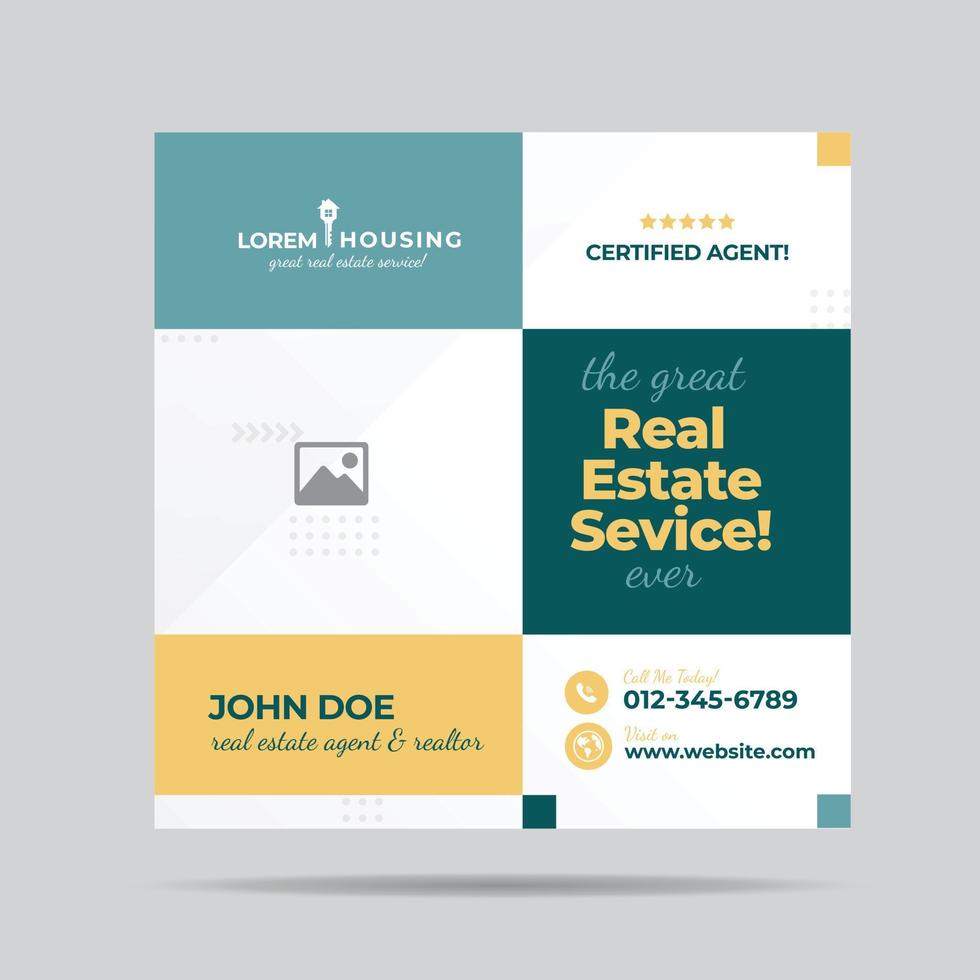 Real Estate Service Social Media post Design or Real estate agent social post design vector