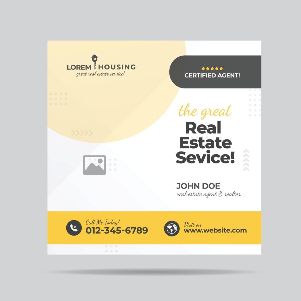 Real Estate Service Social Media post Design or Real estate agent social post design vector