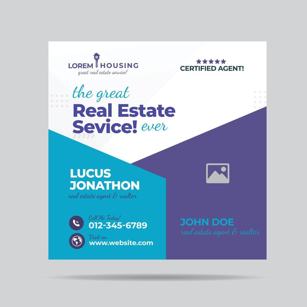 Real Estate Service Social Media post Design or Real estate agent social post design vector