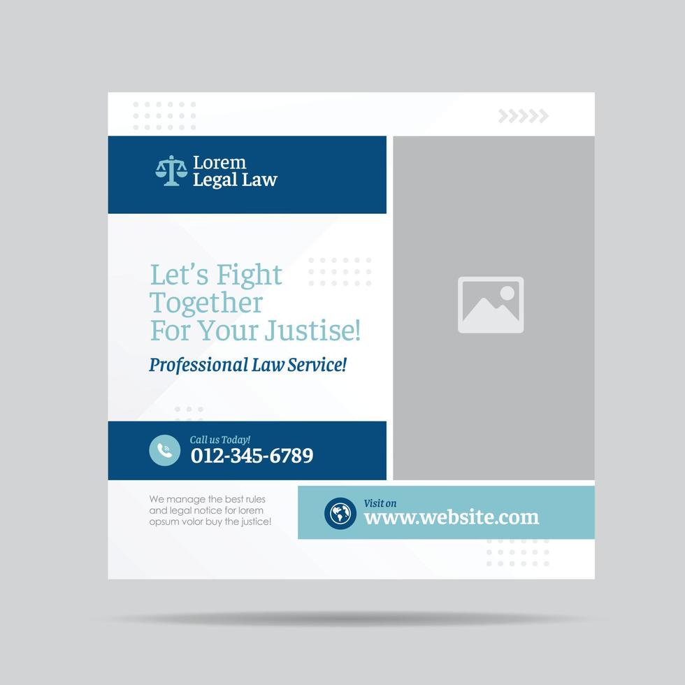 Law firm Social Media Post Design or Law and Justice Web Banner Design or Legal web template vector