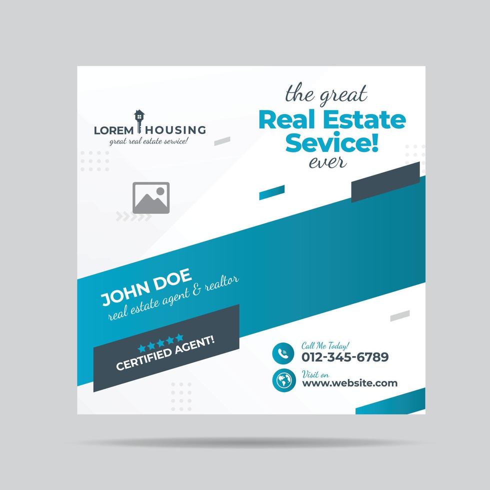 Real Estate Service Social Media post Design or Real estate agent social post design vector