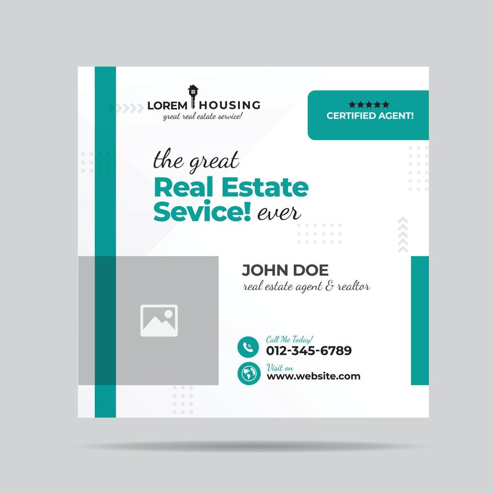 Real Estate Service Social Media post Design or Real estate agent social post design vector