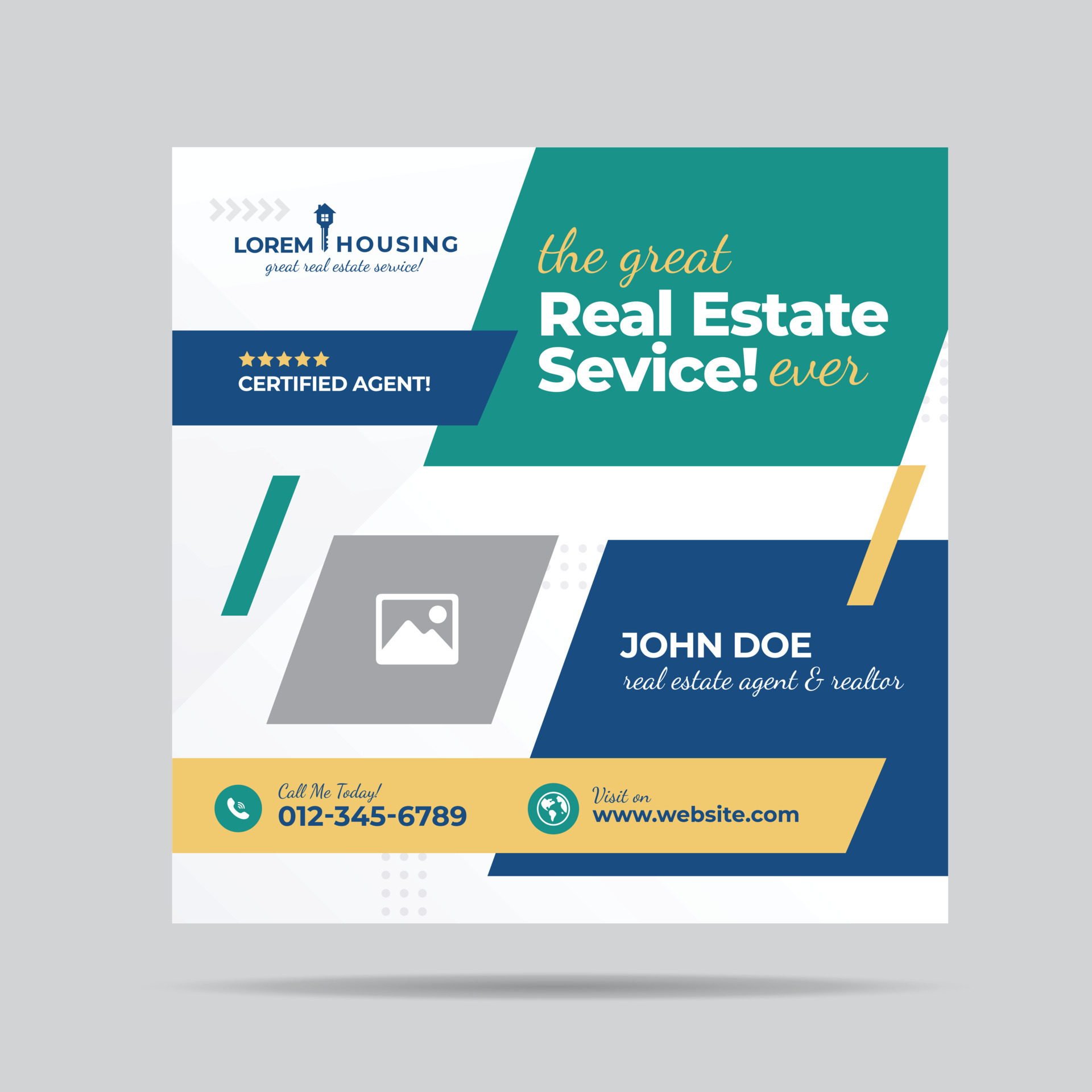 Real estate service social media post design or real estate agent