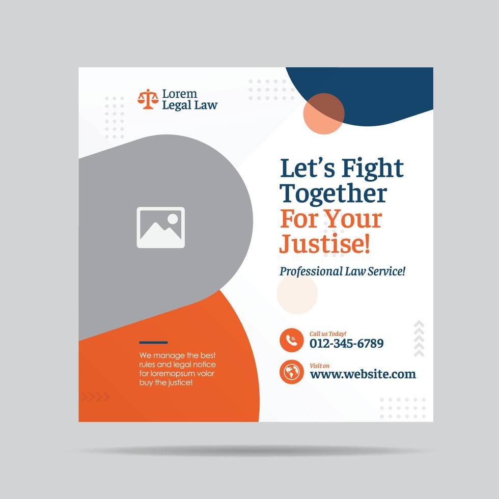 Law firm Social Media Post Design or Law and Justice Web Banner Design or Legal web template vector