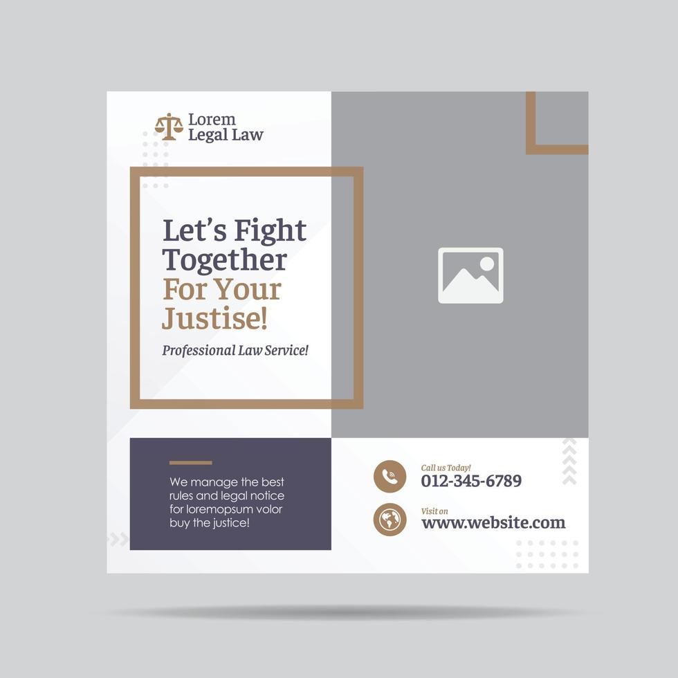 Law firm Social Media Post Design or Law and Justice Web Banner Design or Legal web template vector