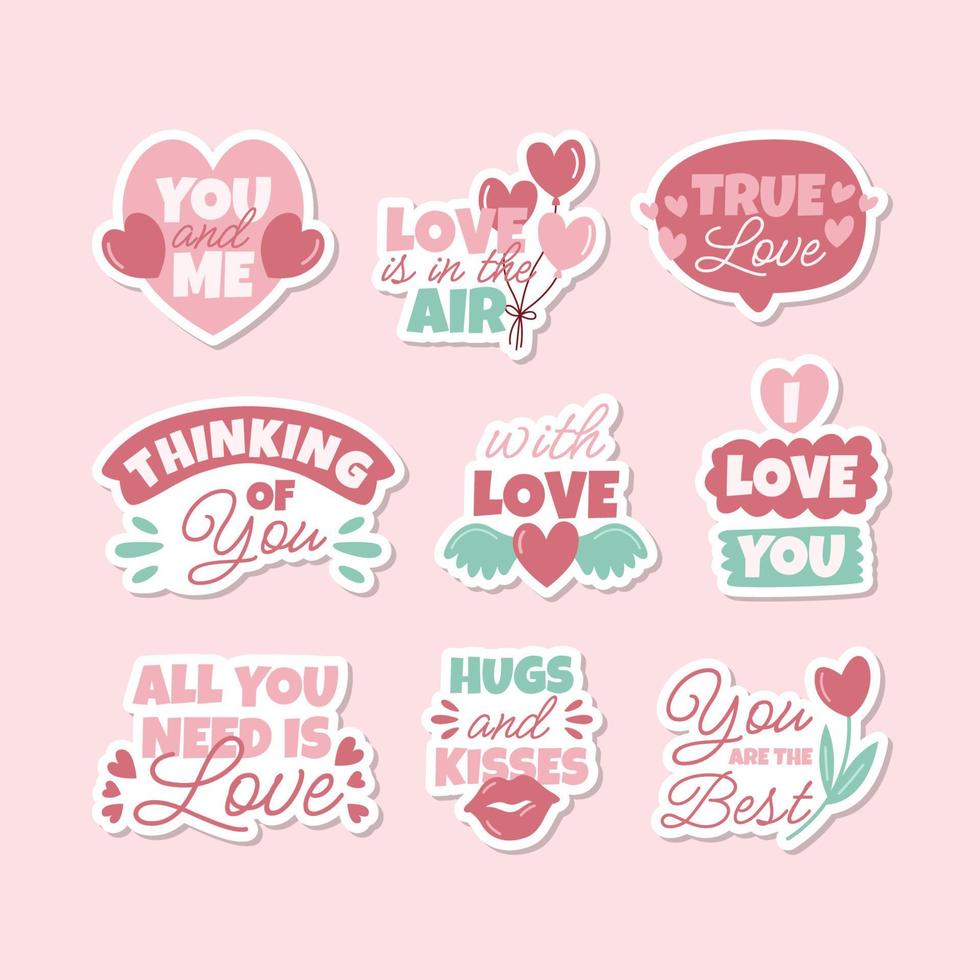 Valentine's Day Chat Sticker Collection vector