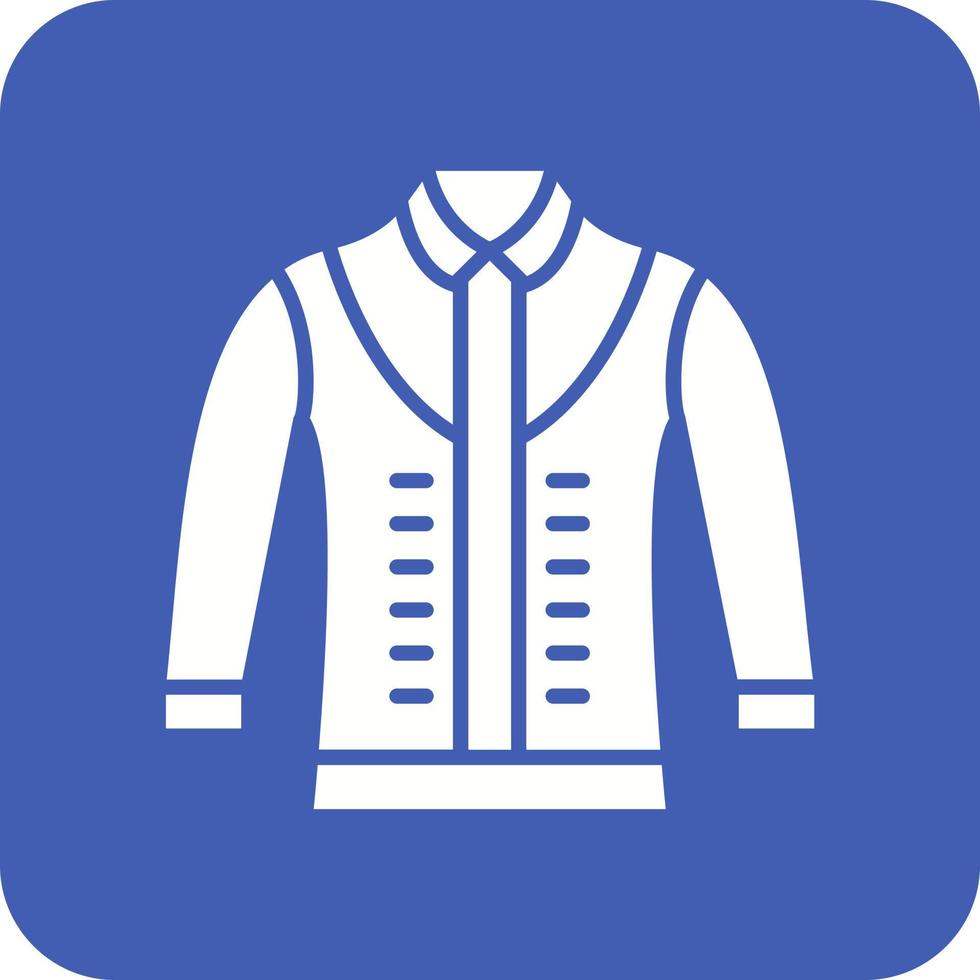 Jacket Glyph Round Corner Background Icon vector