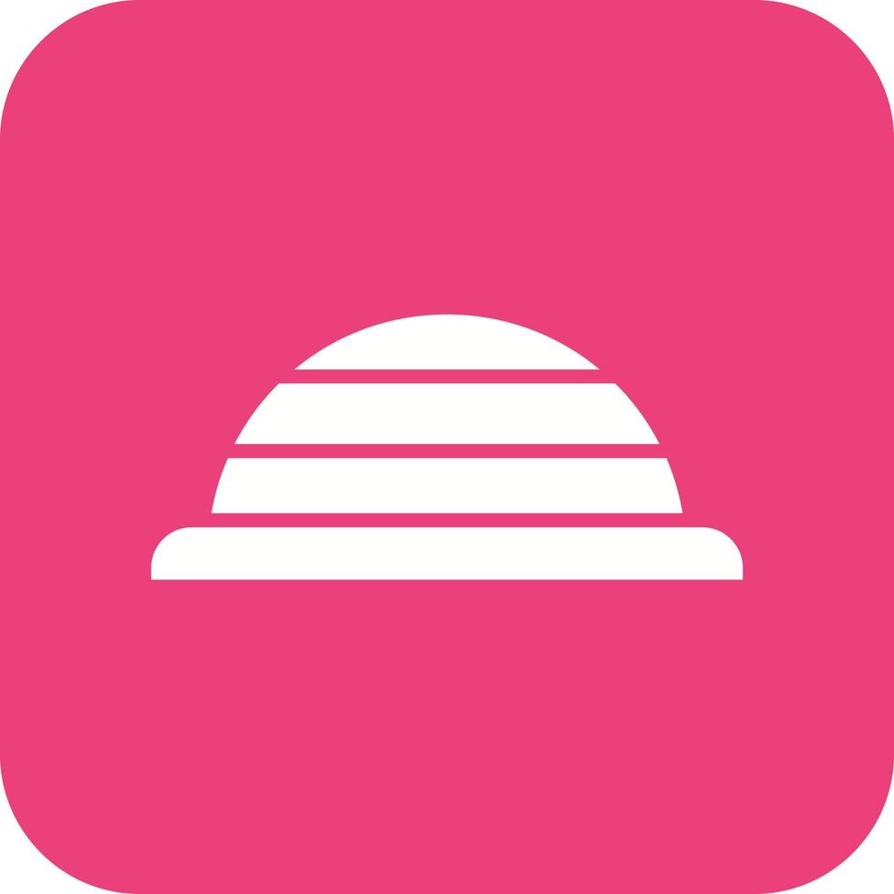 Bosu Ball Glyph Round Corner Background Icon vector