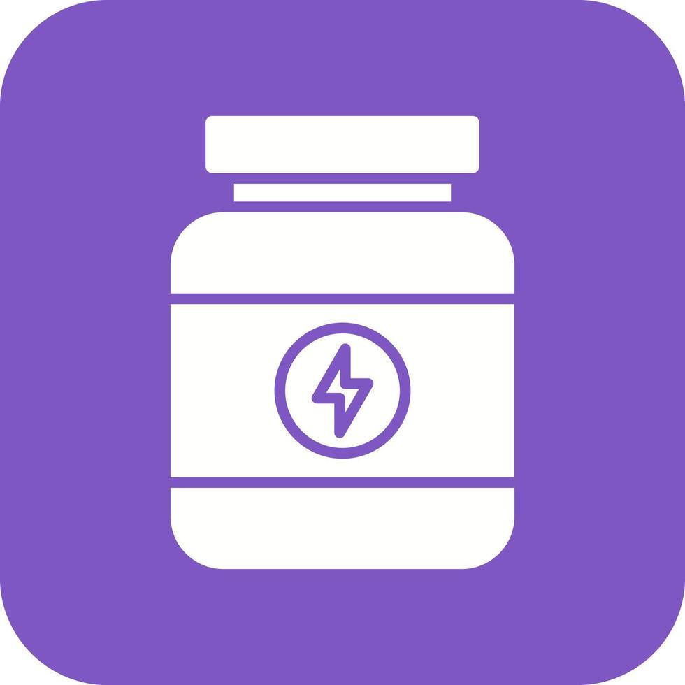 Protein Powder Glyph Round Corner Background Icon vector